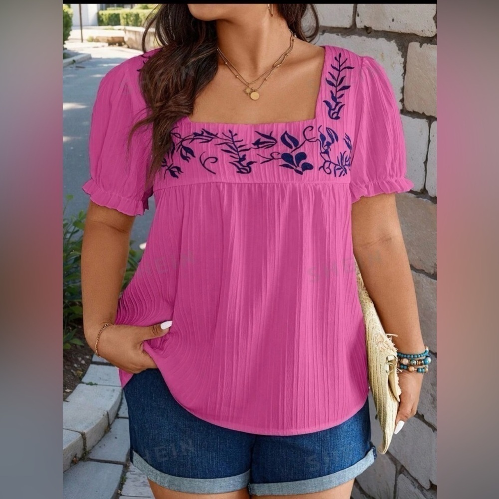 70’s pink boho top